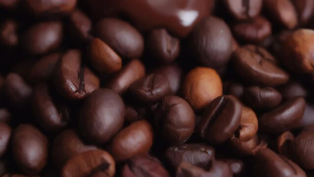 chocolate, pouring, coffe, beans, cioccolato, caff&egrave;, cascata, gusto, 4k, portrait, marrone, cioccolata, primo piano, semi, dessert