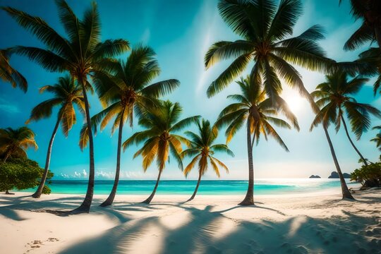 palm trees on the beach generated by AI