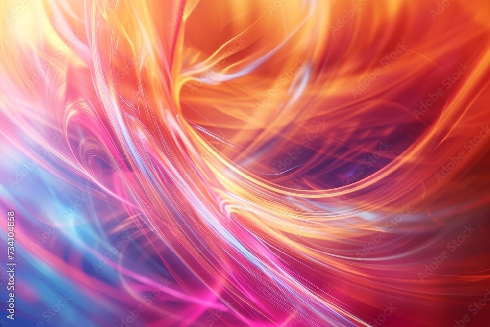 Poster Dynamic abstract background with flowing energy lines and vibrant colors Concept of motion and force