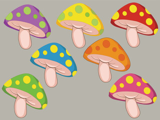 seamless pattern with mushrooms