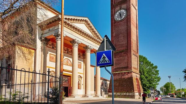 Church of Santa Maria della Pieve in Castelfranco Veneto, Italy. Designed by Giordano Riccati. Inside church, statue representing S. Sebastiano, attributed by tradition to Giuseppe Bernardi.