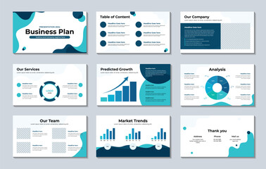 Business presentation design templates set.  - obrazy, fototapety, plakaty