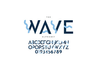 Wave Abstract modern urban alphabet fonts. Typography sport, simple, technology, fashion, digital, future creative logo font. vector illustration