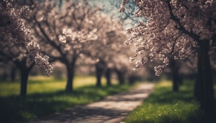 blossom in spring, blooming trees in spring, amazing spring scenery, trees in spring - obrazy, fototapety, plakaty