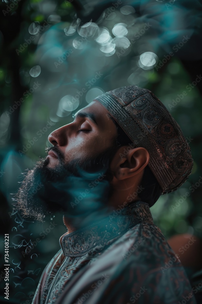 Aufkleber A man with a beard wearing a hat. Versatile image suitable for various uses