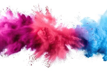 A vibrant display of colored powder particles suspended in mid-air. Perfect for adding a burst of color and energy to any project - obrazy, fototapety, plakaty