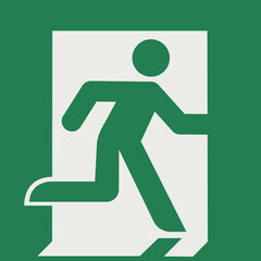 SAFETY CONDITION SIGN PICTOGRAM, EMERGENCY EXIT (ON THE RIGHT) ISO 7010 – E002