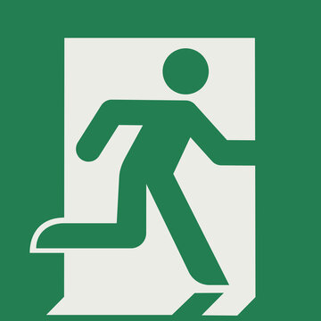 SAFETY CONDITION SIGN PICTOGRAM, EMERGENCY EXIT (ON THE RIGHT) ISO 7010 &ndash; E002, SVG