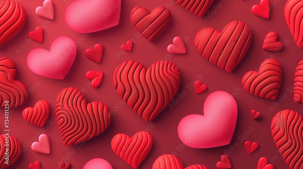 Aufkleber a vibrant image featuring numerous red hearts against a red background. perfect for expressing love 