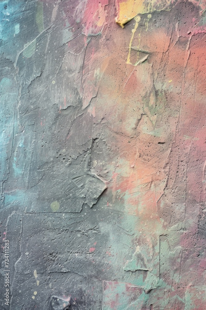 Aufkleber A detailed close-up of a wall with various layers of paint. Perfect for backgrounds or texture elements in design projects