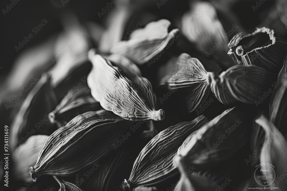 Poster a black and white photograph showcasing a beautiful bunch of flowers. perfect for adding a touch of 