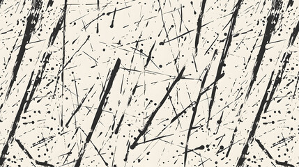 Abstract Black Ink Splatter on White Background
