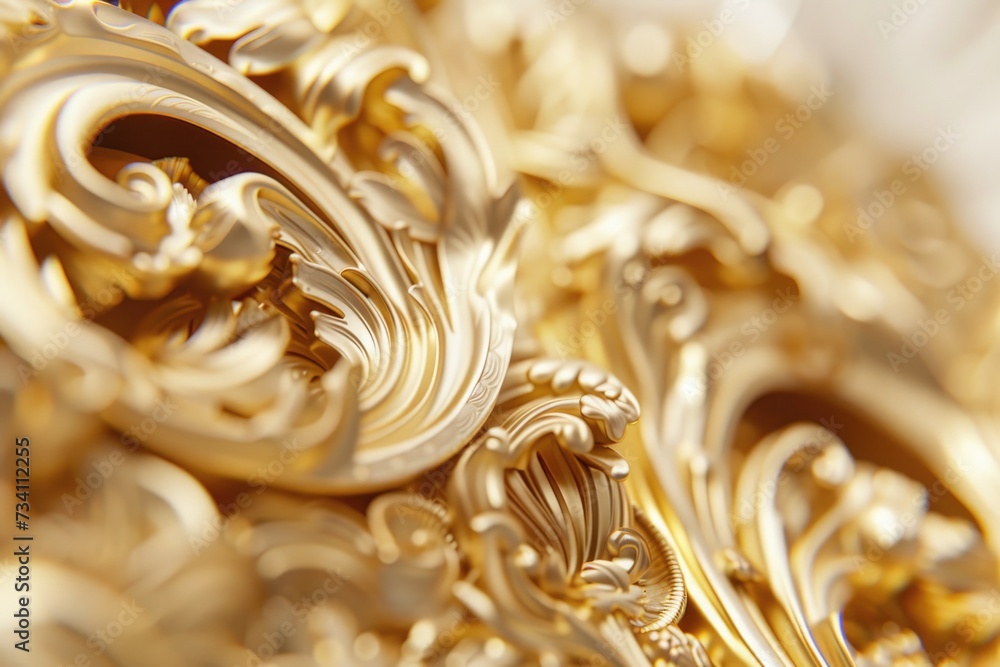 Aufkleber A close up view of a gold clock. Suitable for time-related concepts and luxury themes