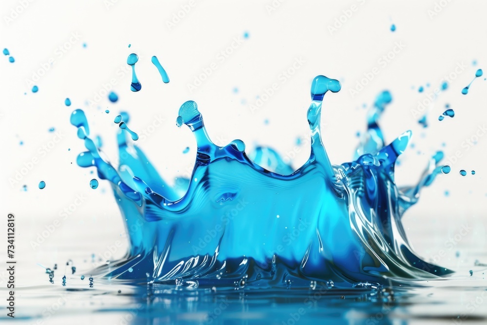 Aufkleber A dynamic image capturing a splash of water on top of a body of water. This versatile picture can be used to depict concepts such as freshness, energy, motion, or even the elements of nature.