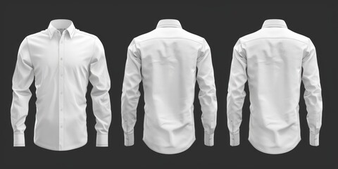 A white shirt displayed on a mannequin. Suitable for showcasing clothing designs or as a visual representation of fashion trends