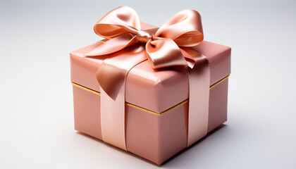 A shiny gold gift box, wrapped with love and celebration generated by AI