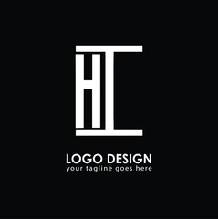 HI HI Logo Design, Creative Minimal Letter HI HI Monogram