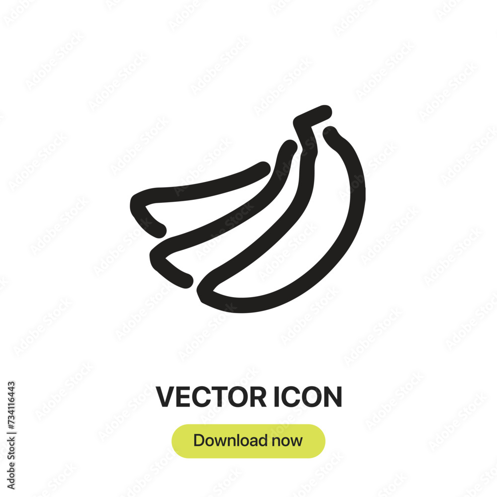 Poster banana icon vector. linear-style sign for mobile concept and web design. banana symbol illustration.