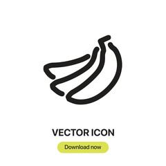 Banana icon vector. Linear-style sign for mobile concept and web design. Banana symbol illustration. Pixel vector graphics - Vector.	