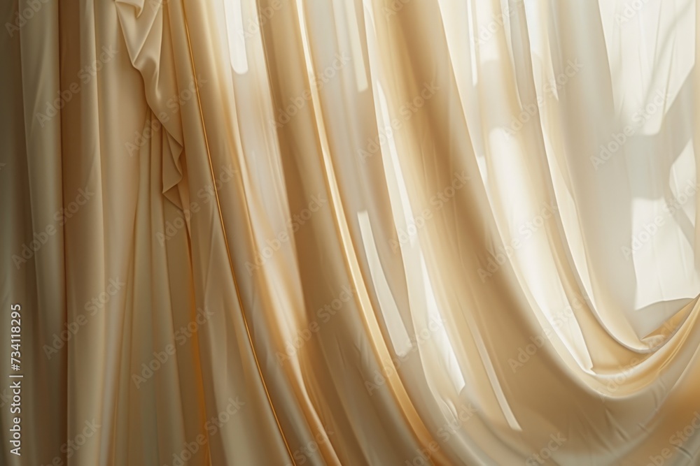Aufkleber A detailed view of a curtain on a window. Can be used to add a touch of elegance and privacy to interior design projects