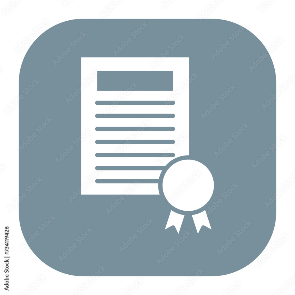 Wall mural certificate icon