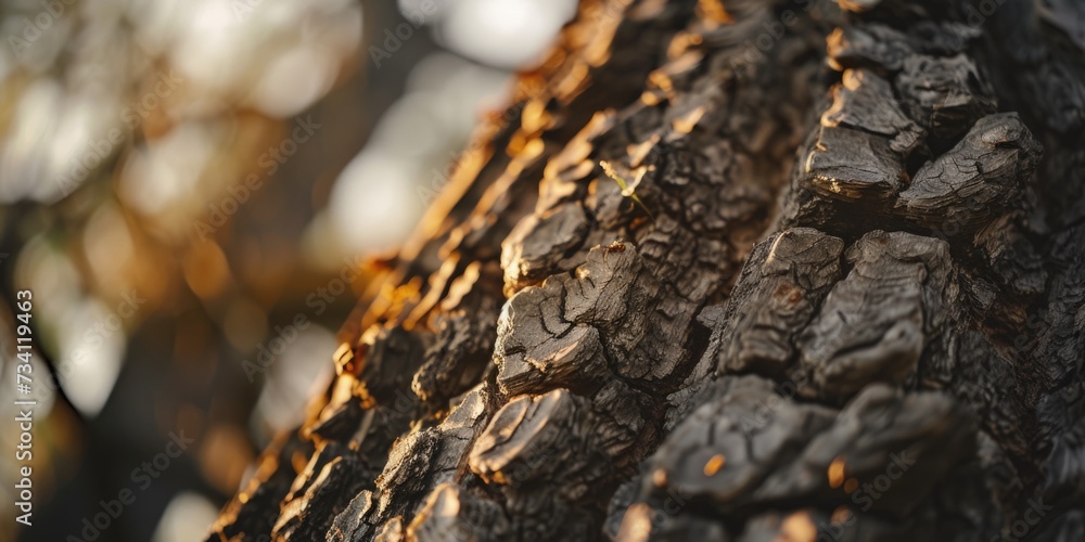 Aufkleber A detailed view of the bark and texture of a tree trunk. Can be used as a background or to represent nature and the environment