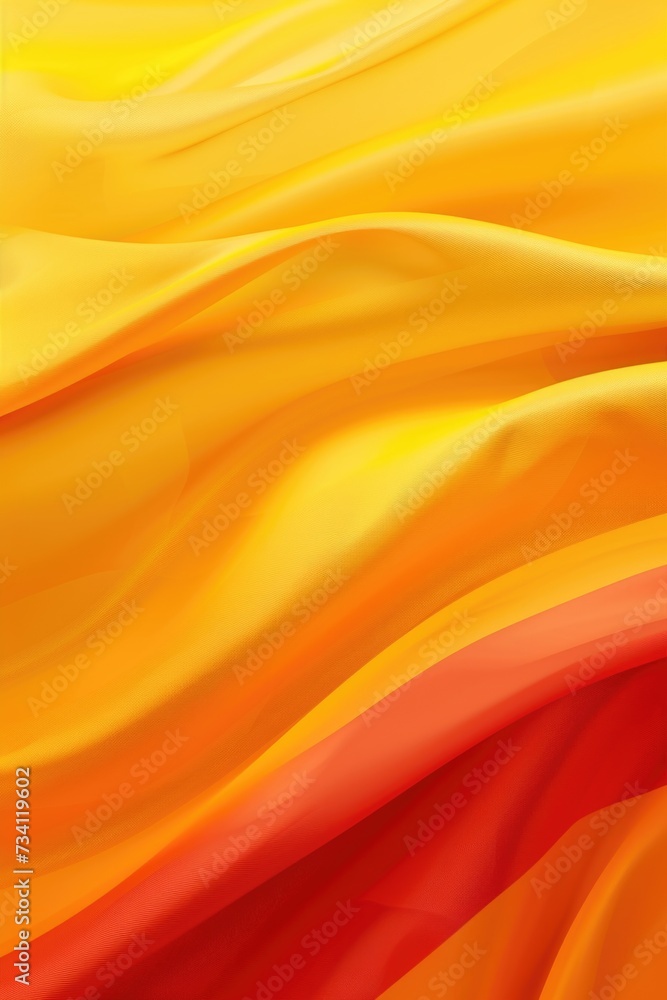 Poster A detailed view of a fabric with vibrant yellow and red colors. Perfect for textile designs or adding a pop of color to any project
