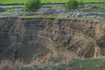 old sand quarry in cyprus in winter 2