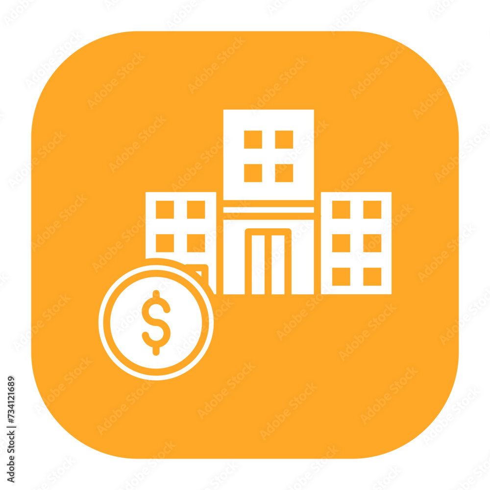 Sticker hotel cost icon