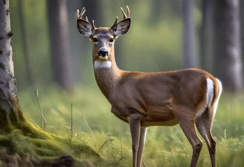Foto auf Alu-Dibond deer in the forest © rabia