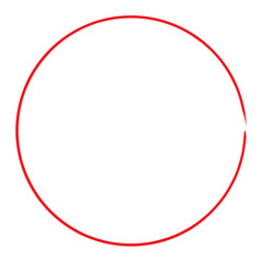 Red grunge circle brush. Ink frame vector illustration. 