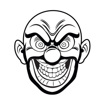 clown head mascot logo vector art illustration design