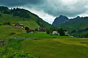 Austrian Alps - view from the town of Warth in the Lechtal Alps