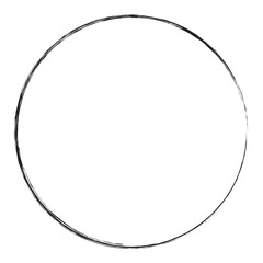 Black grunge circle brush. Ink frame vector illustration. 