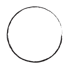 Black grunge circle brush. Ink frame vector illustration. 