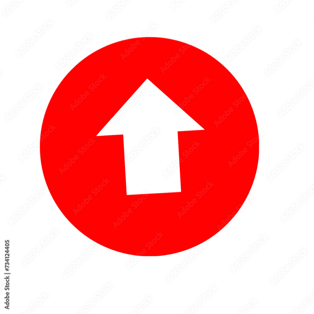 Wall mural red arrow button icon