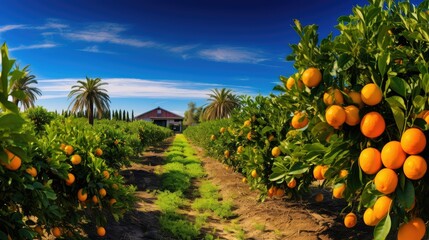 Fototapeta na wymiar plantation orange farm