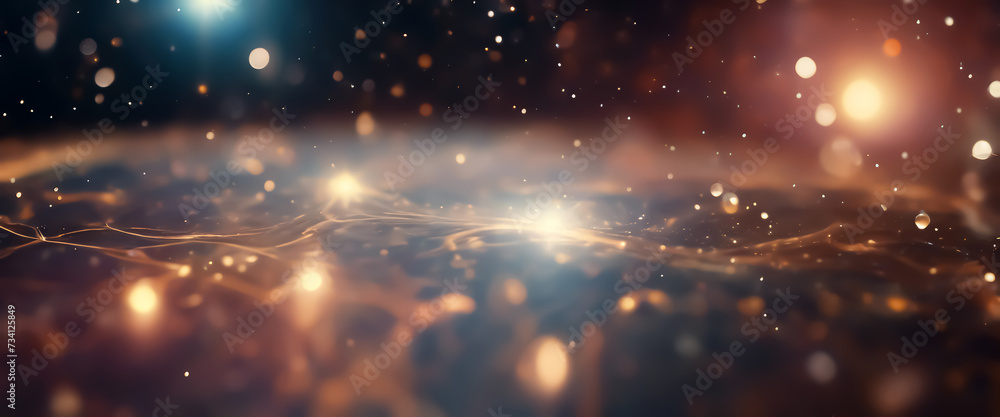 Poster abstract background. fantastic space background. abstract universe. bokeh effect. ai generated