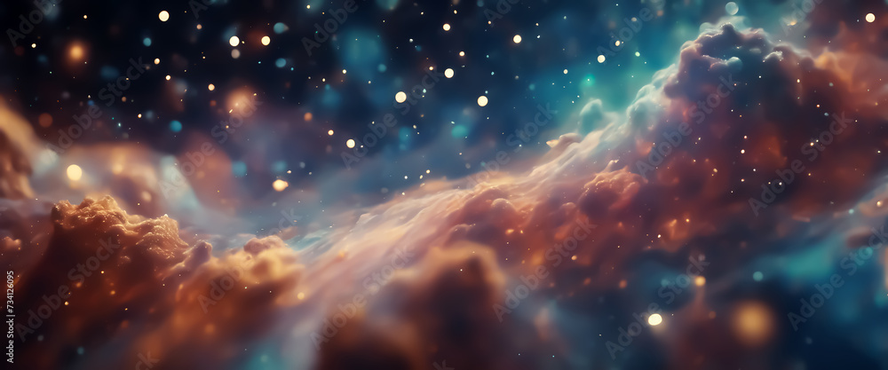 Aufkleber abstract background. fantastic space background. abstract nebula. bokeh effect. selective focus. ai 