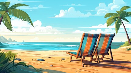 Mesmerizing Illustration of Summer Beach Background