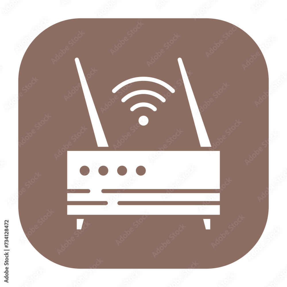 Sticker wifi router icon