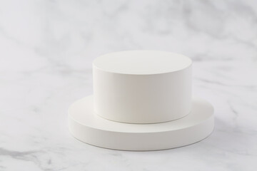 Empty podium for product presentation with shadows and light. Mockup