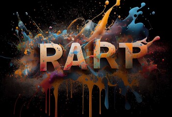 Paint Splatter Words - Happy Birthday. Generative AI