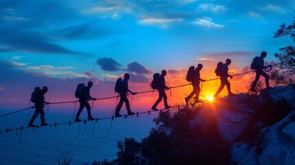 Illustrate team members participating shown actively engaged, supporting and encouraging each other.