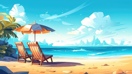 Peaceful Illustration of Summer Beach Background