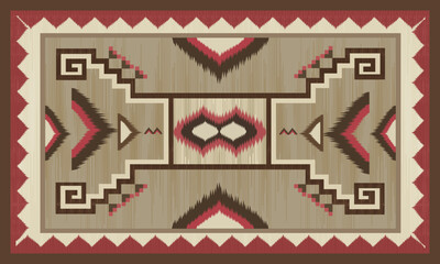 Navajo tribal pattern. Native American ornament. Ethnic South Western decor style. Boho geometric ornament. blanket, rug. Woven carpet