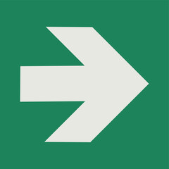 SAFETY CONDITION SIGN PICTOGRAM, DIRECTION ARROW (90° ANGLE) ISO 7010 – E005, VECTOR