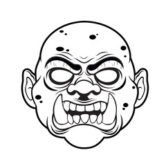 goblin head mascot logo vector art illustration design