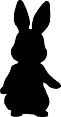 Rabbit silhouette in vector png. Easter bunny. Can be used as a stencil or template for festive...