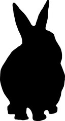 Rabbit silhouette in vector png. Easter bunny. Can be used as a stencil or template for festive...
